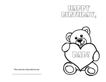 DAD Birthday Card Printables by Yippy Skippy Classroom | TpT