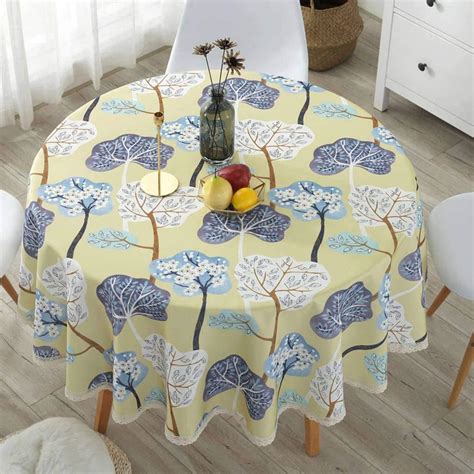 Nappe Ronde Waterproof Anti Taches Tissu De Table Style Nordique