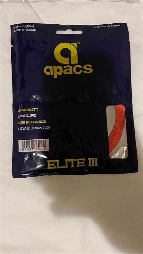 Apacs Elite Iii Mm Badminton String Sports Equipment Other Sports