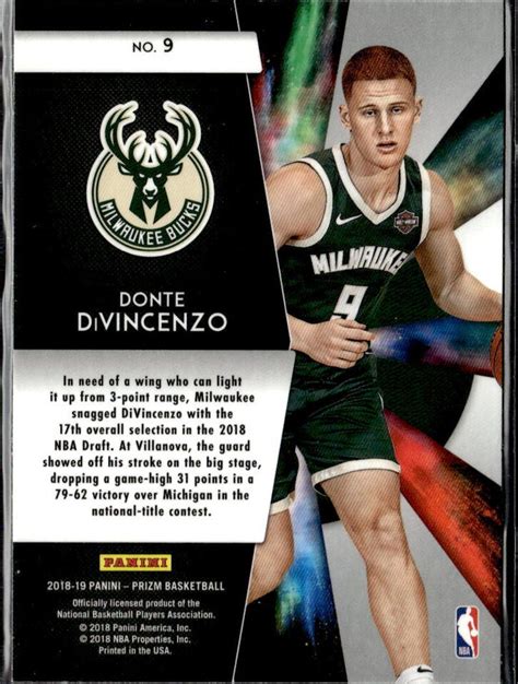 Panini Prizm Donte Divincenzo Freshman Phenoms Nm Ebay