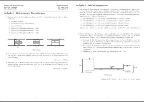 Aufgabe Institut F R Hydromechanik