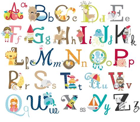 Big Graphic Alphabet Letters Kids Room/Nursery Wall Decal Stickers | eBay