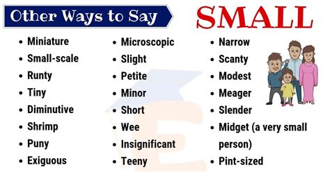 Small Synonym List Of 35 Helpful Synonyms For SMALL With Example