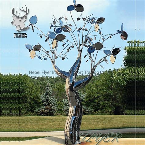 Modern Abstract Garden Decor Stainless Steel Outdoor Large Metal Tree