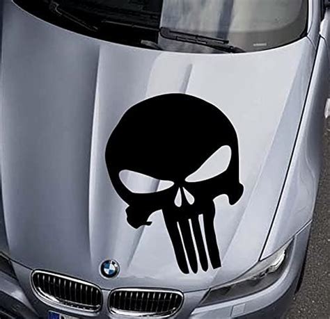 Wdesigns Autoaufkleber The Punisher Totenkopf Aufkleber Motorhaube