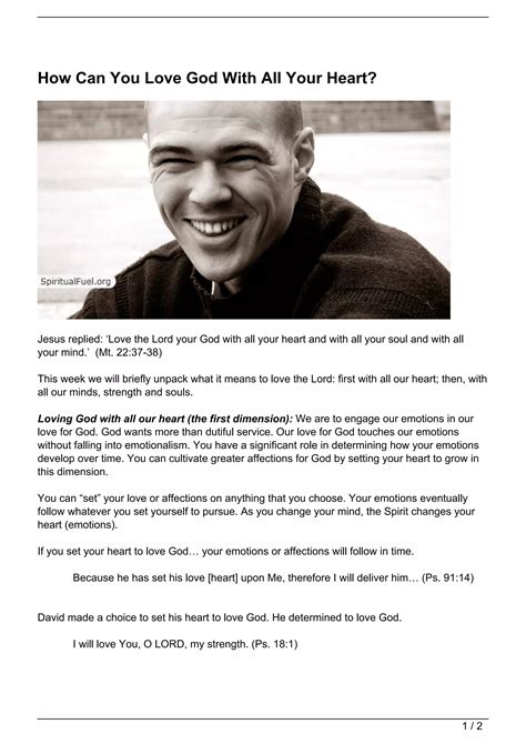 How Can You Love God With All Your Heart? | PDF