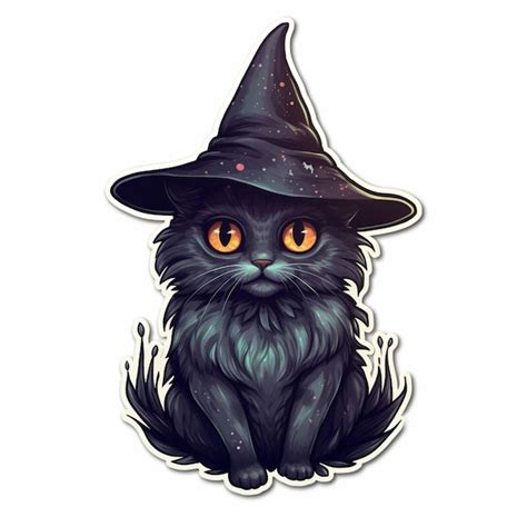 Premium AI Image A Close Up Of A Black Cat Wearing A Witch Hat