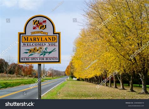 Welcome Maryland Sign Yellow Trees Stock Photo 2365669475 | Shutterstock