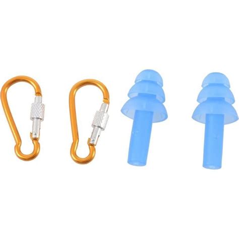 Paire De Bouchons D Oreille Flexibles En Silicone Bleu Et