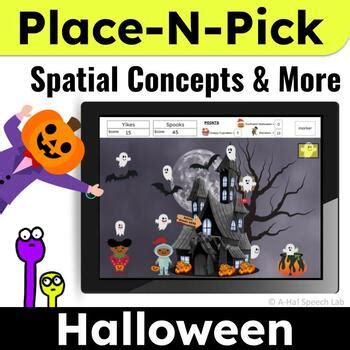 Halloween Spatial Concepts Prepositions Game For Speech Therapy Tpt