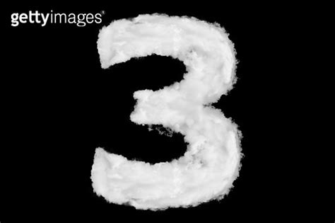 Number 3 font shape element made of cloud on black 이미지 (1252124521) - 게티이미지뱅크