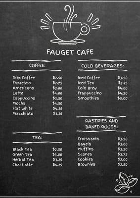 Dark Rustic Chalkboard Texture Cafe Menu Templates By Canva In