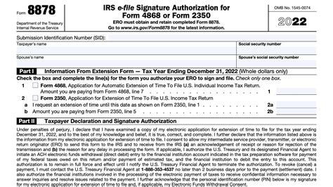 Irs Form Instructions Efile Authorization For Tax Extensions