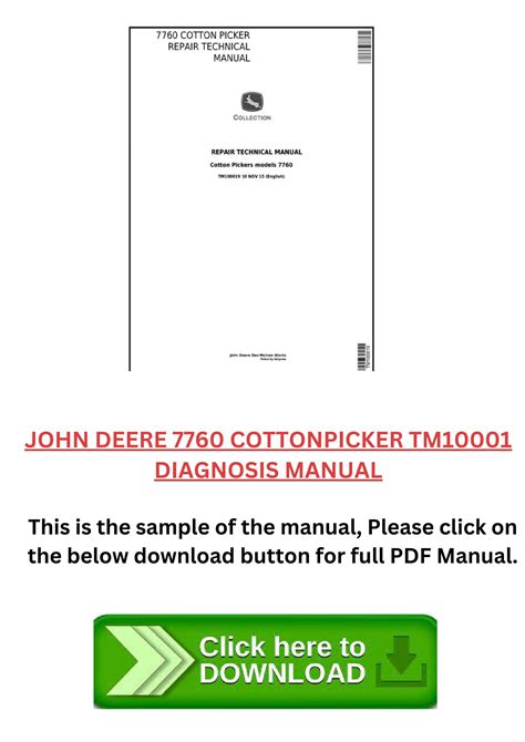 JOHN DEERE 7760 COTTON PICKER TM100019 ONLINE PDF MANUAL By John Deere