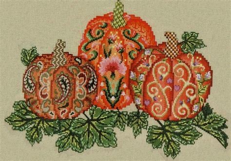 Pretty Pumpkins Cross Stitch Pattern By Glendon Place Pumpkin Cross