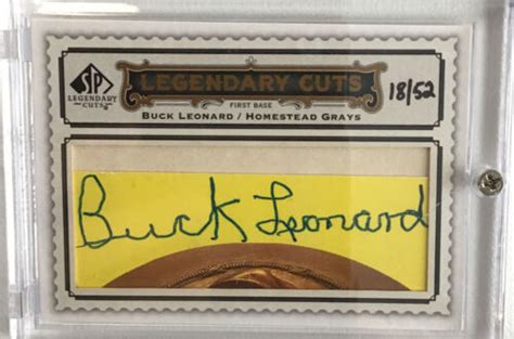 Buck Leonard 2009 09 Sp Legendary Cuts 1852 Cut Auto Autograph