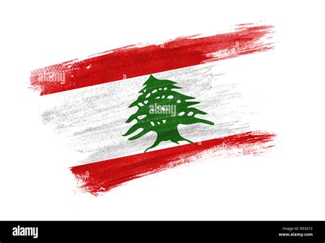 brush painted flag Lebanon. Hand drawn style flag of Lebanon Stock Photo - Alamy