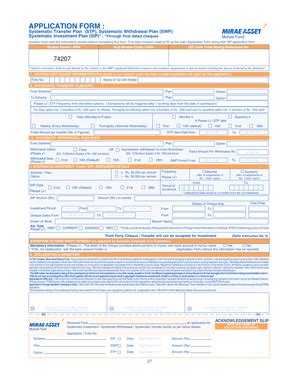 Fillable Online CY APPLICATION FORM Systematic Transfer Plan STP