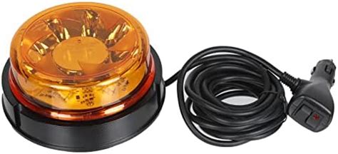 Qiping Gyrophare LED feux d avertissement magnétique orange 6 modes 12v