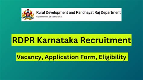 RDPR Karnataka Recruitment 2024 300 Vacancy Application Form Eligibility