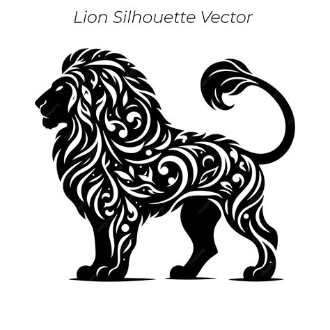 Colección De Vectores De Silueta De León Vector Premium