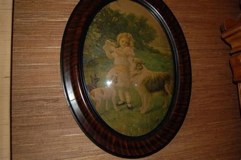 Antique Oval Picture Frame Convex Glass 1900s Oval Etsy Wood