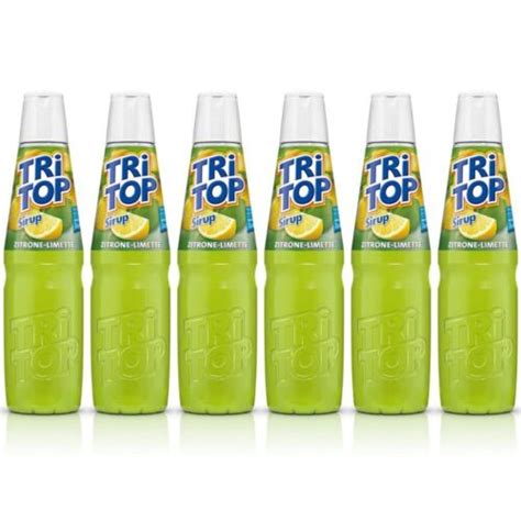 6 x Tri Top Zitrone Limette Sirup Flaschen 600 ml für einen