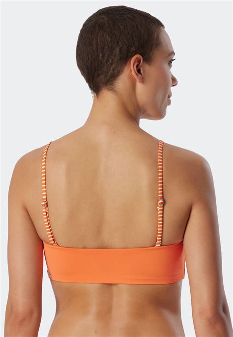 Bandeau Bikini Top Gef Ttert Softcups Variable Tr Ger Orange Mix