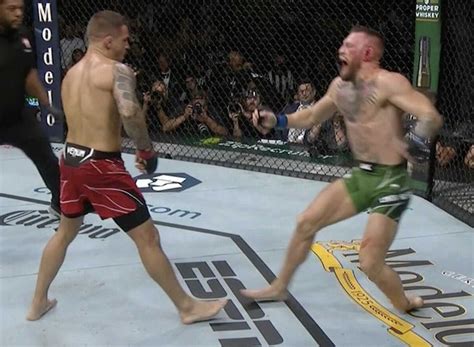 Ufc Dustin Poirier Wins By Tko After Conor Mcgregor Breaks His Own Leg