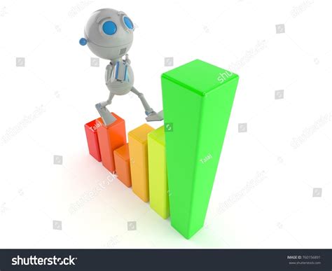 robot chart isolated  white background stock illustration