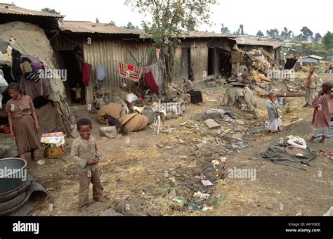 Open Sewers And Poor Housing In A Slum Area Of Addis Ababa Ethiopia