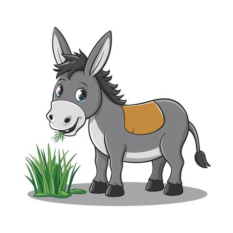 Cute cartoon funny donkey illustration for children. illustration of ...