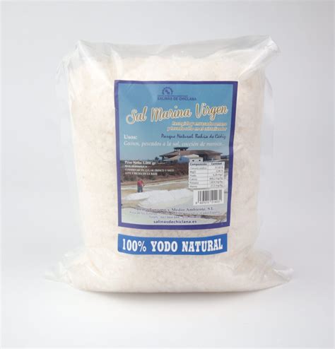 Sal Marina Virgen Artesanal Bolsa Plástico 1000 gr Salinas de chiclana