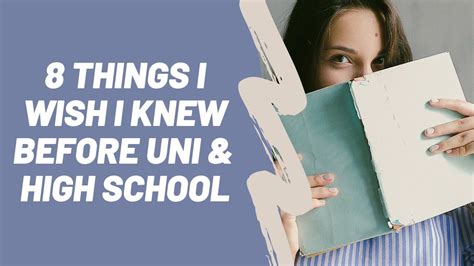 Things I Wish I Knew Before High School University YouTube