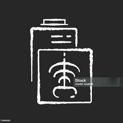 Radiology Department Chalk White Icon On Black Background Stock