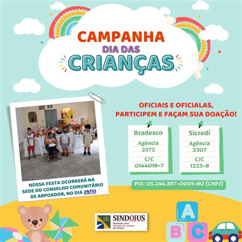 Sindojus Lan A Campanha Para Promover Festa Do Dia Das Crian As No