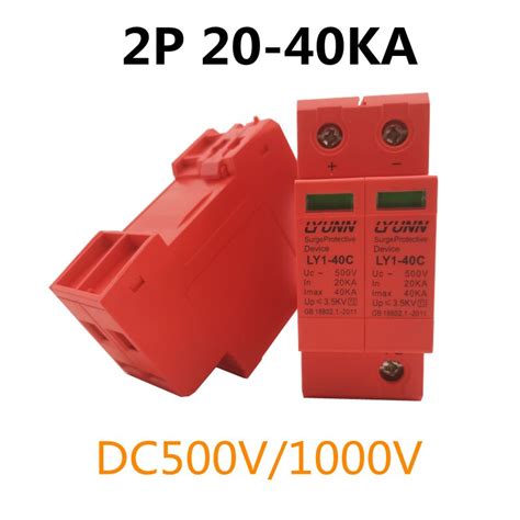 Spd Surge Protective Device Dc 500v 1000v 2p Dc1000v 20ka~40ka Low Voltage Arrester House Din