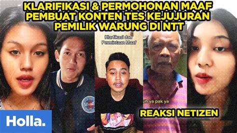 Reaksi Netizen Klarifikasi Permohonan Maaf Pembuat Konten Tes