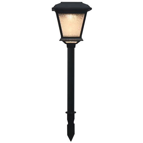 Solar Led Integrated Outdoor Landscape Pathway Light Black 15 Lumens