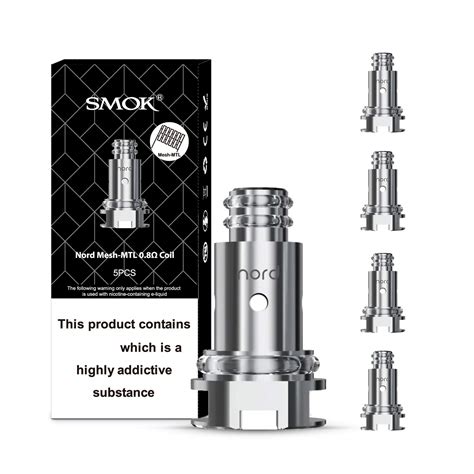 Buy SMOK Nord Replacement Coils Pack Of 5 0 8ohm MTL Enhance