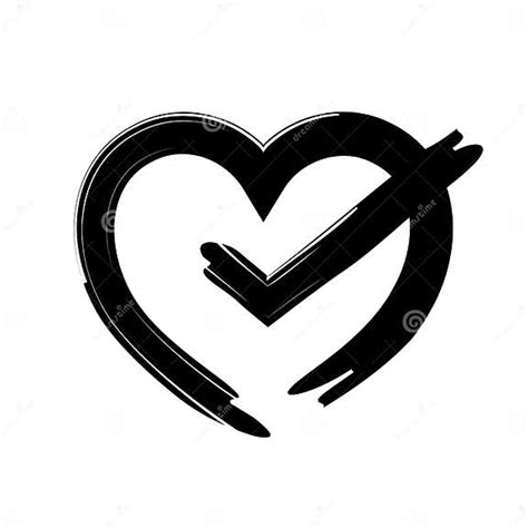 Check Mark In Heart Stock Vector Illustration Of Icon 78208741