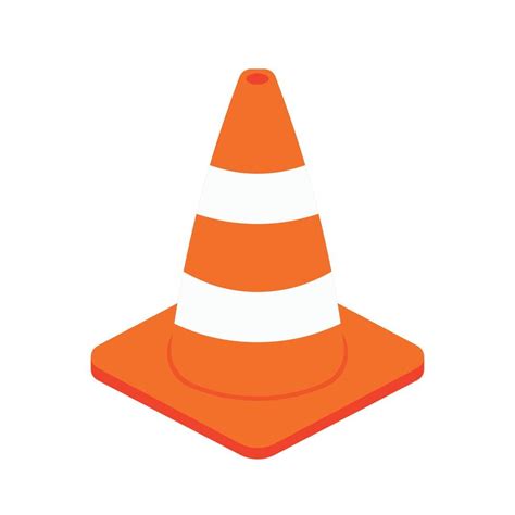 Traffic Cone Icon Clipart In Animated Cartoon Vector Illustration