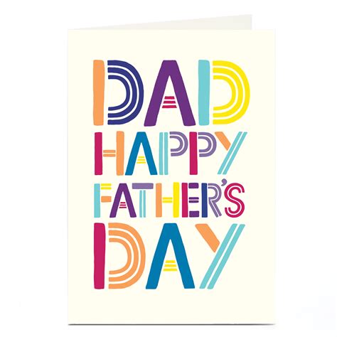 Buy Personalised Fathers Day Card Dad Colourful Letters For Gbp 1