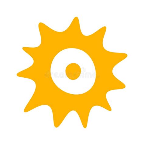 Hand Drawn Sun With Rays Flat Icon Stock Vector Illustration Of