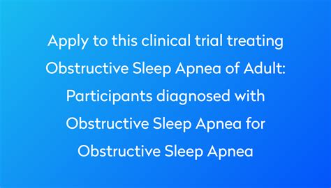 Participants Diagnosed With Obstructive Sleep Apnea For Obstructive