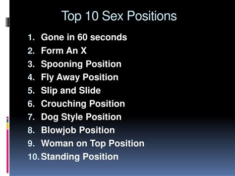 Ppt Top 10 Sex Positions For Better Sexual Pleasure Powerpoint