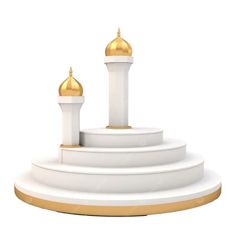 Islamic Ramadan Podium 3d Illustration Background Mubarak Podium Png