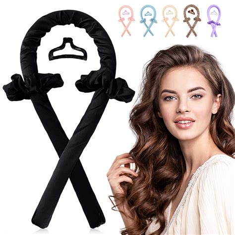 Silk Satin Heatless Curling Rod Lazy Curler Headband Make Hair Soft And