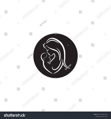 Mother Baby Silhouette During Breastfeeding Vector Stock Vector ...