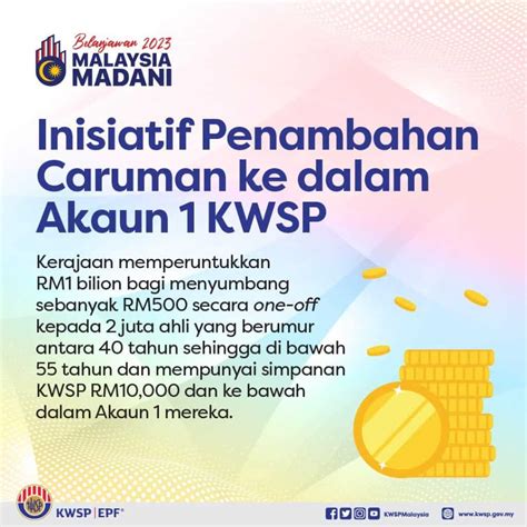 Tambahan RM500 One Off Di Akaun 1 KWSP Kepada 1 4 Juta Ahli KWSP